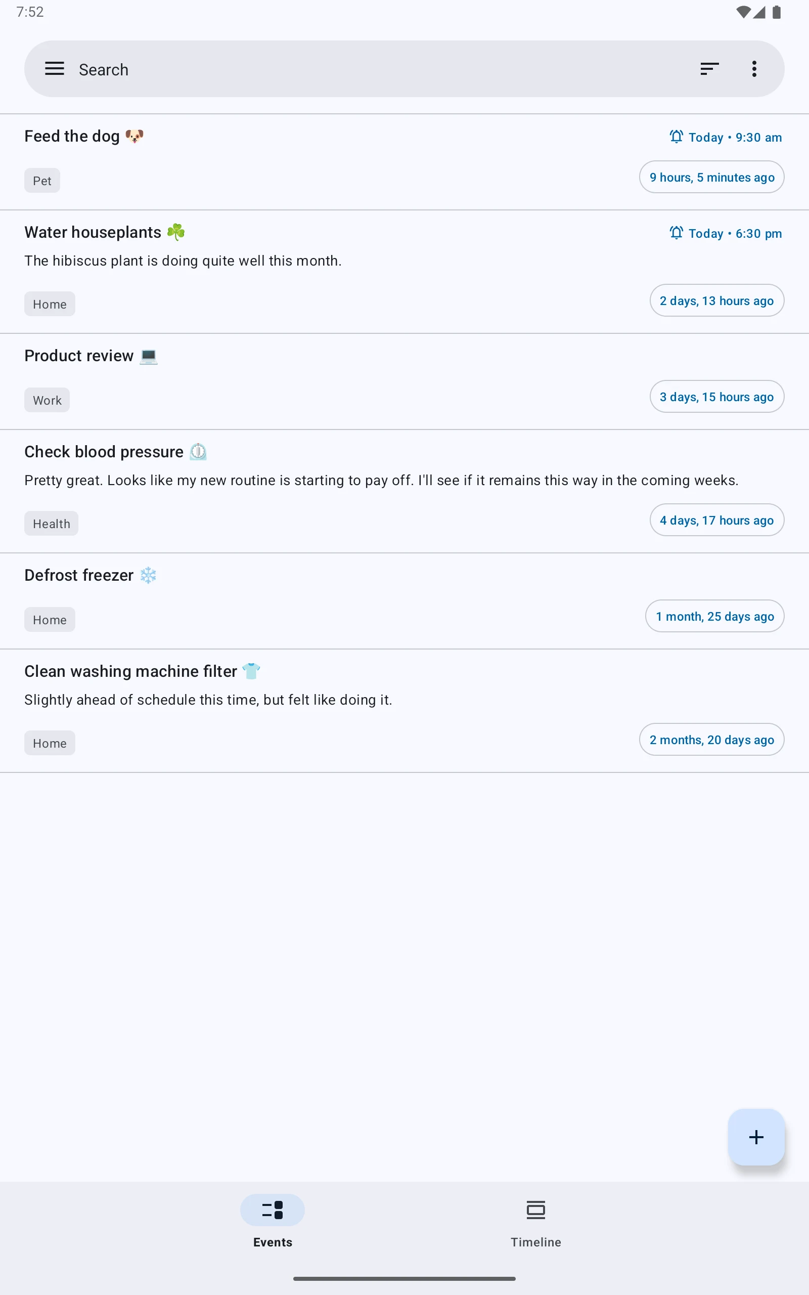 TimeJot - Event timeline log screenshot